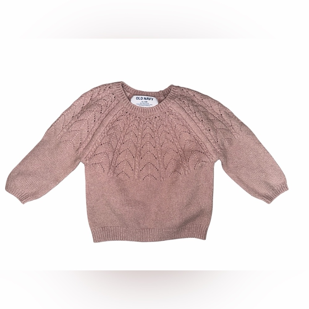 Old Navy baby Pink Knit Sweater 12-18M. Lightweight easy put on and off.